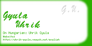 gyula uhrik business card